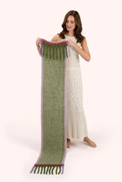Powder Aria Cosy Knitted Scarf Sage