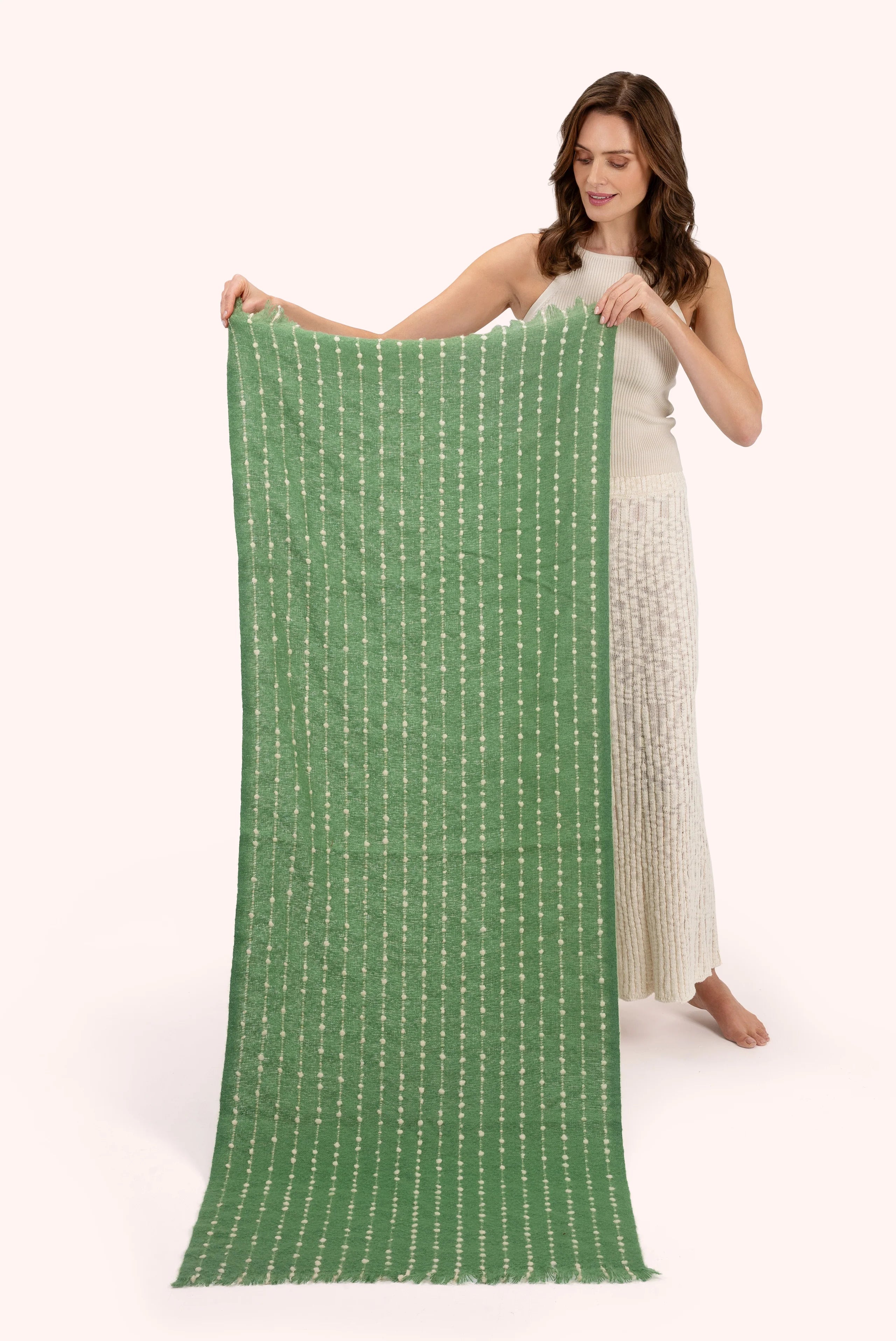 Powder Dakota Cosy Knitted Scarf Sage