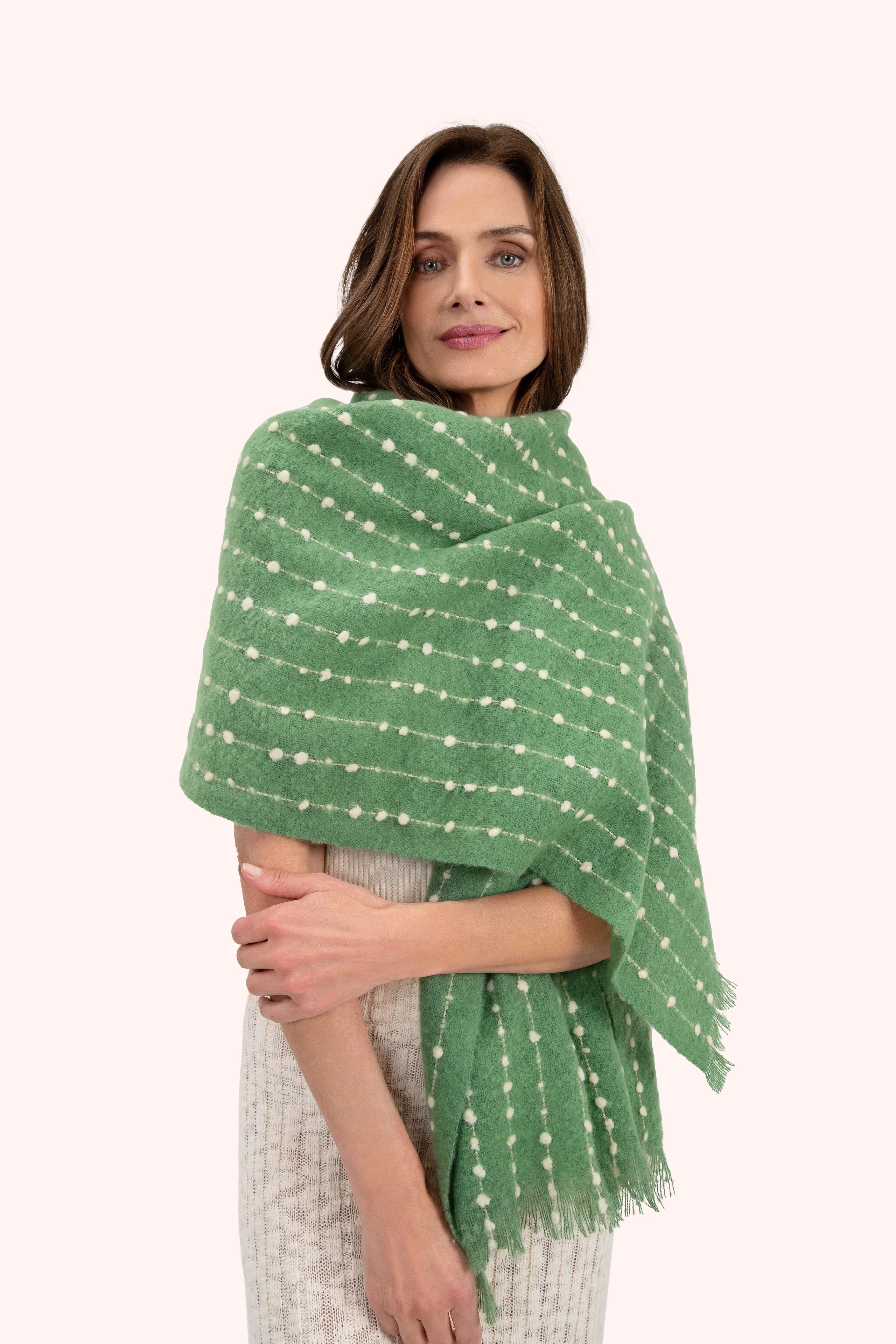 Powder Dakota Cosy Knitted Scarf Sage