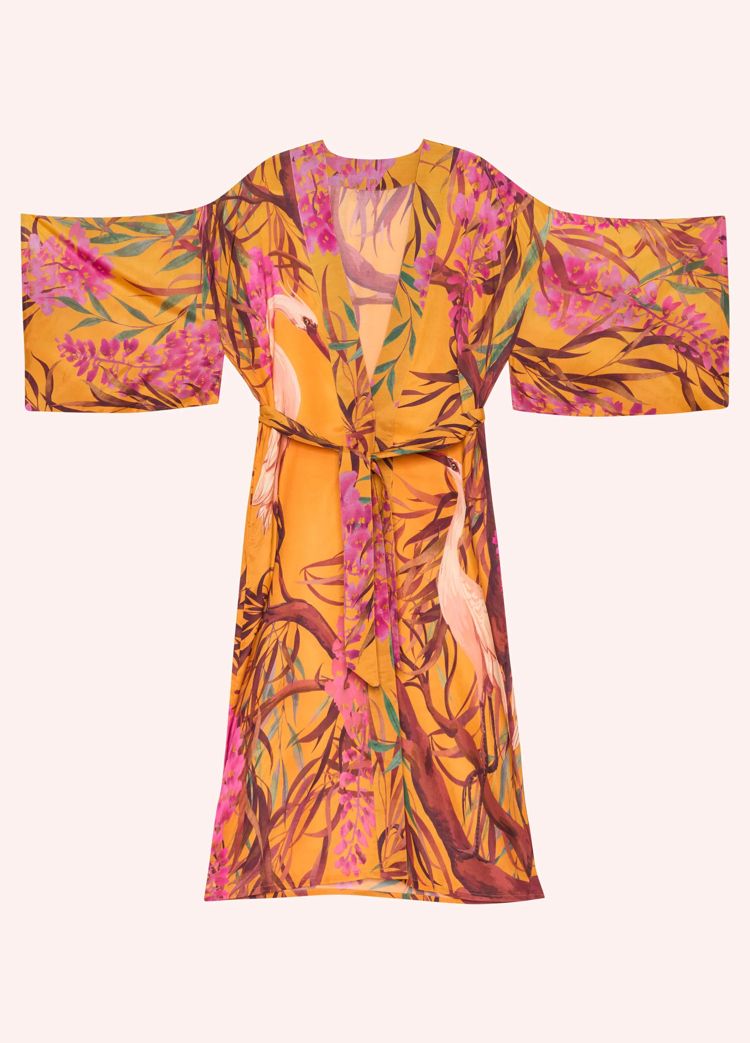 POWDER Kimono Oriental Crane Ochre