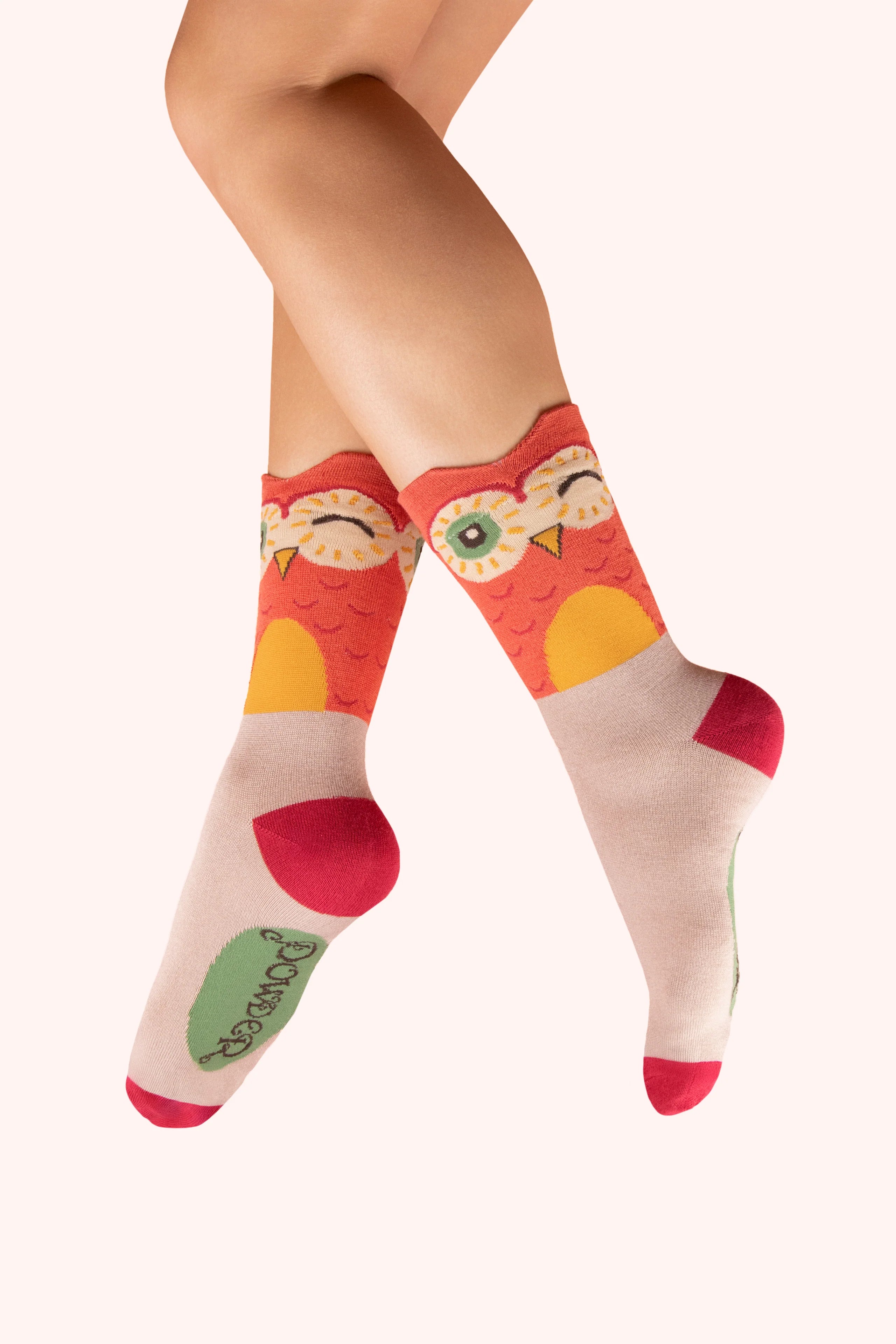 Powder Knitted socks owl