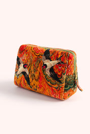 Powder 100% Cotton Velvet Washbag Swallow Design