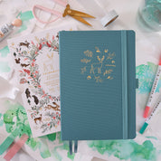 Primrosia 'Deer' Woodlands Teal – Watercolor Dot Grid A5 Journal