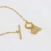 Love Lunamie Aura necklace Gold Rose Quartz