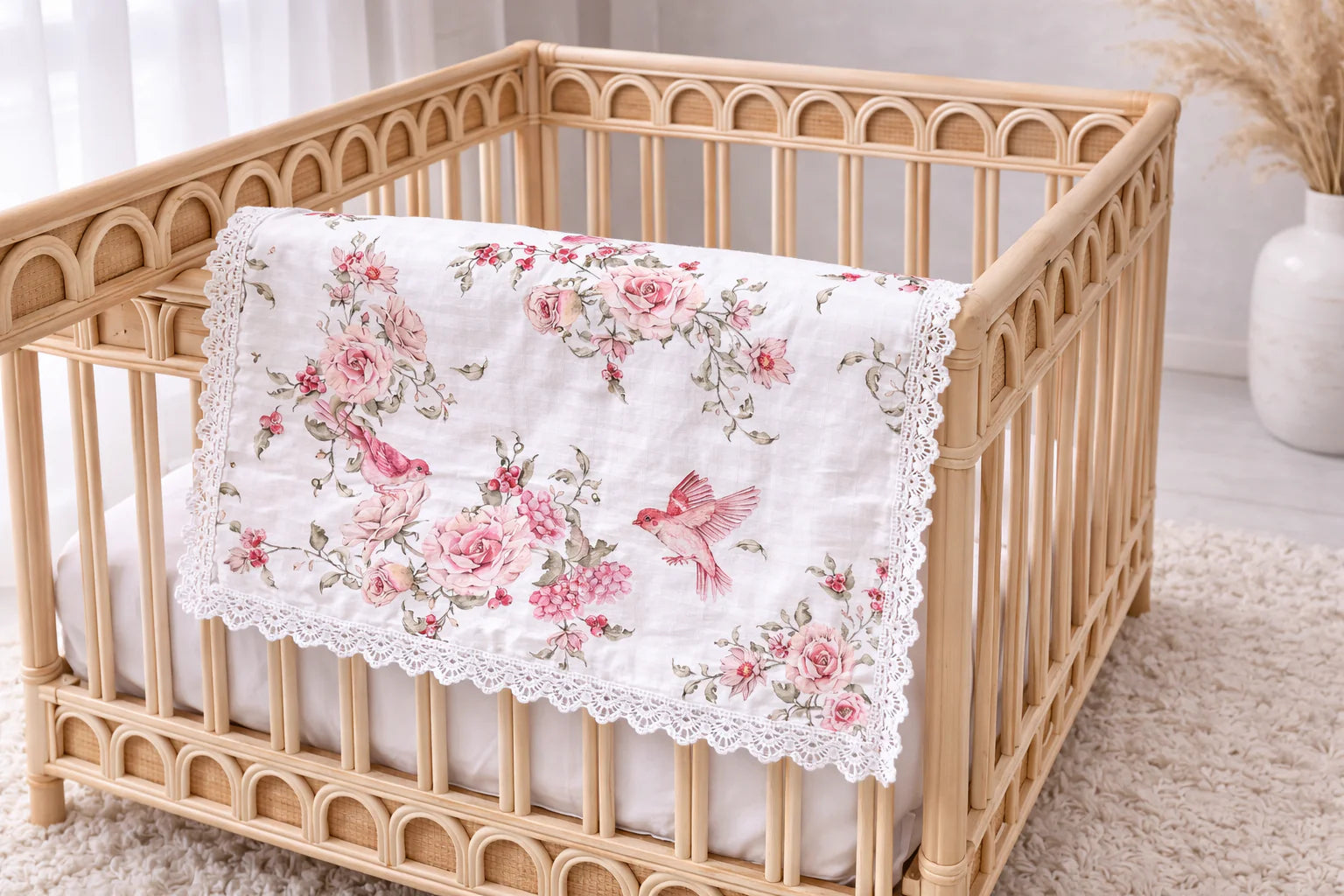 Rose Garden Muslin Blanket