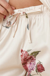 Gingerlilly Ruby Floral Satin PJ set - Ivory