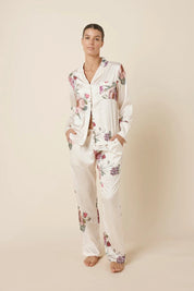 Gingerlilly Ruby Floral Satin PJ set - Ivory