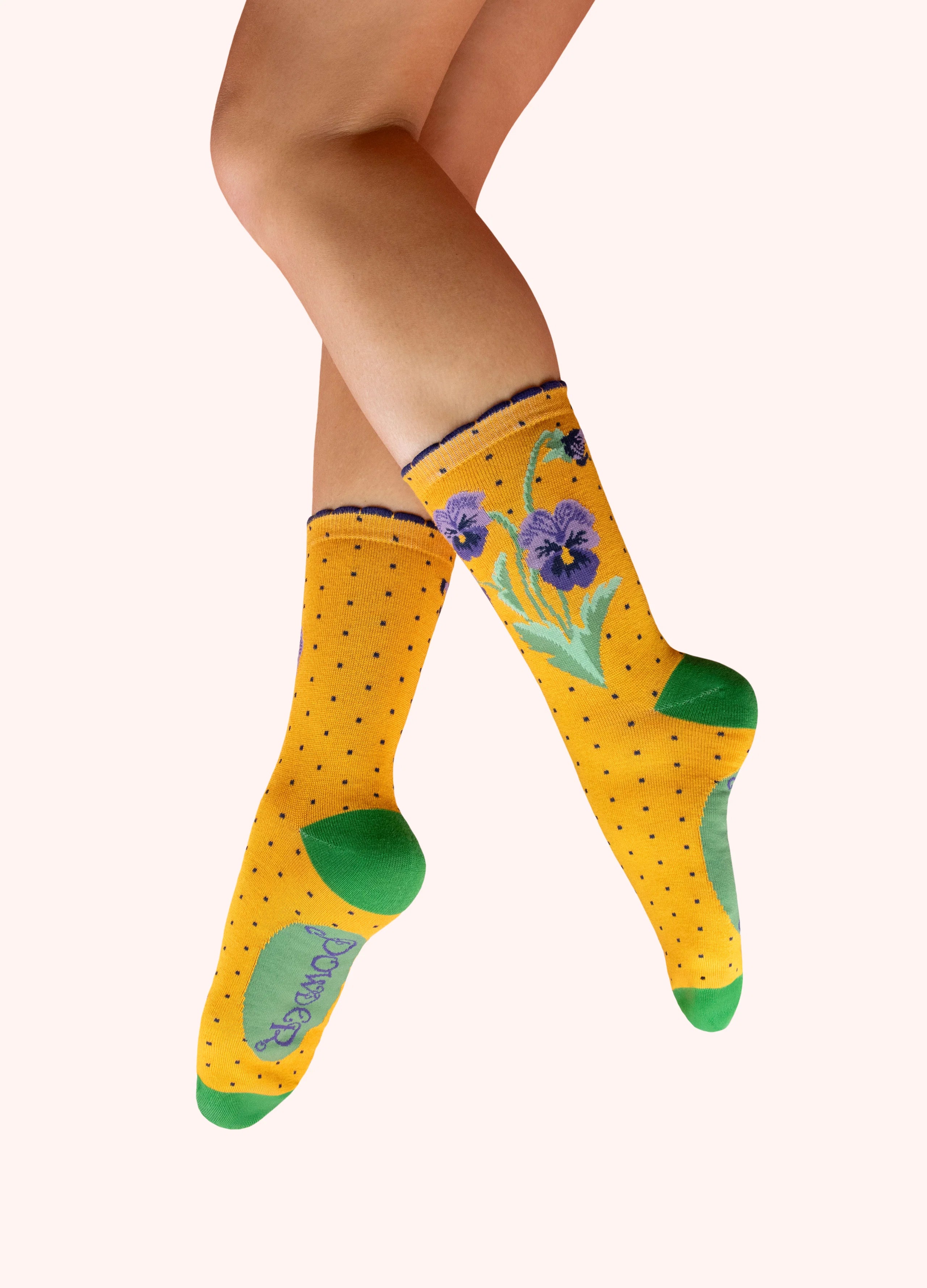 Powder pansie mustard socks