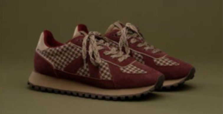 ASFVLT Wine/Tan Herringbone Sneakers