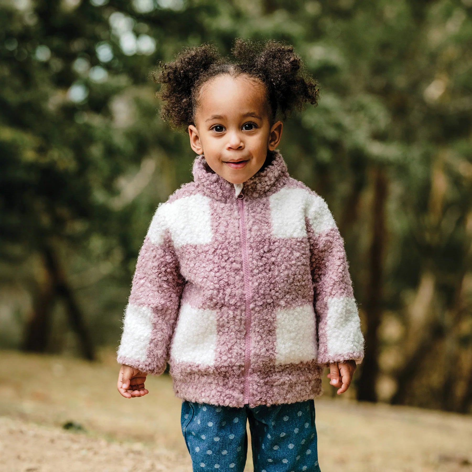 Sherpa Check Jacket - Dusty Lilac
