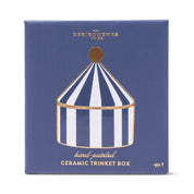 Hand painted ceramic trinket box blue