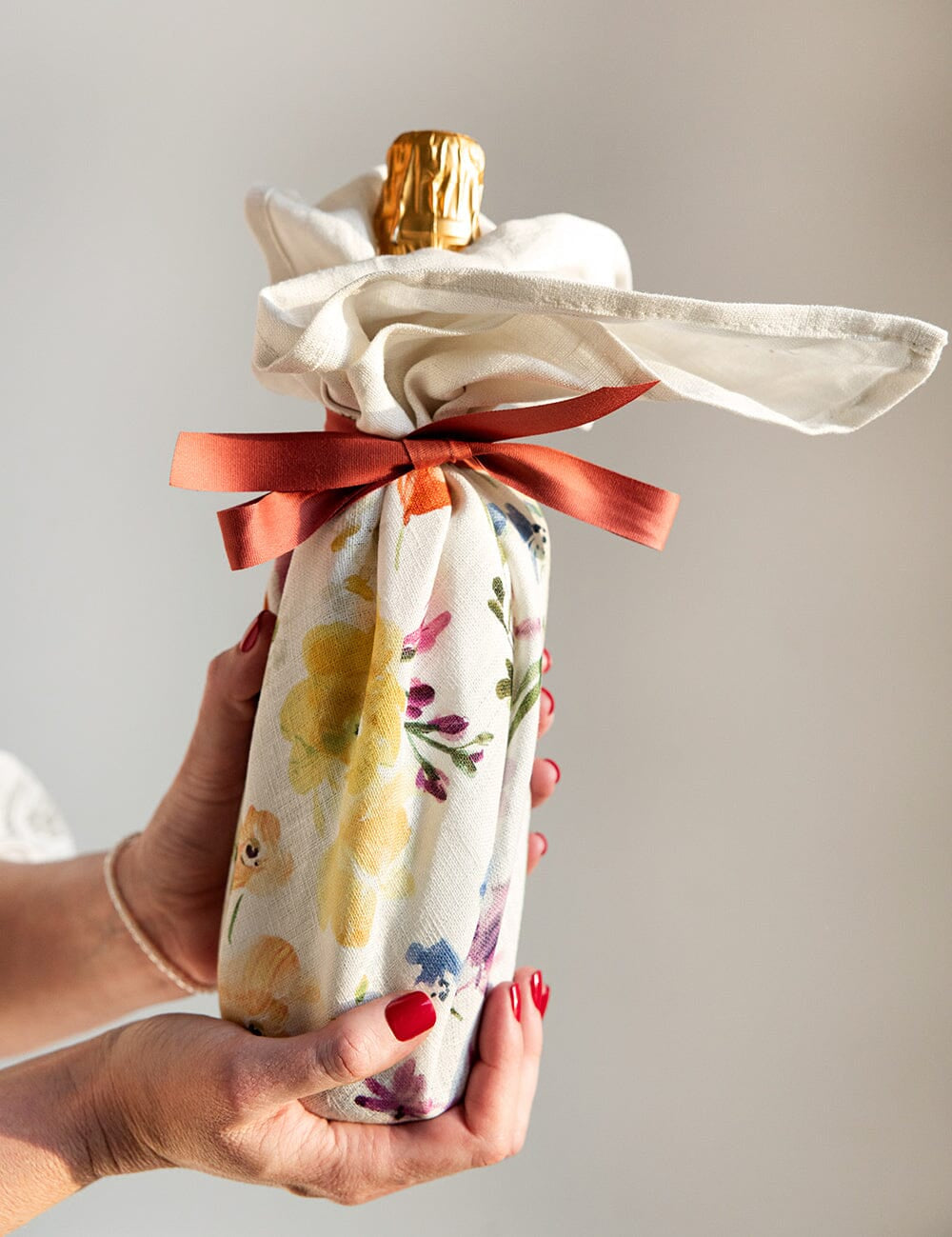 BESPOKE LETTERPRESS Linen Tea Towel Ranunculus