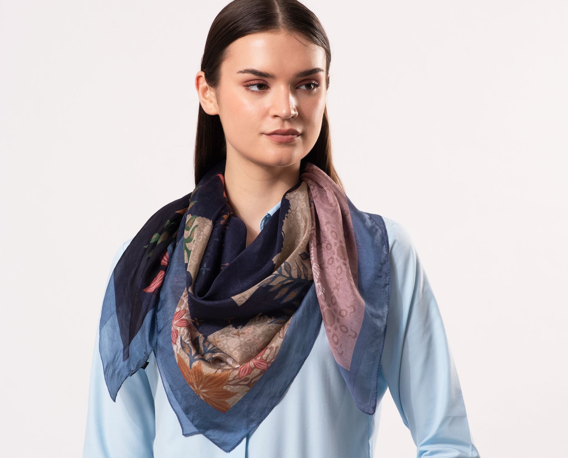 Talia Floral Pure Silk Square 100