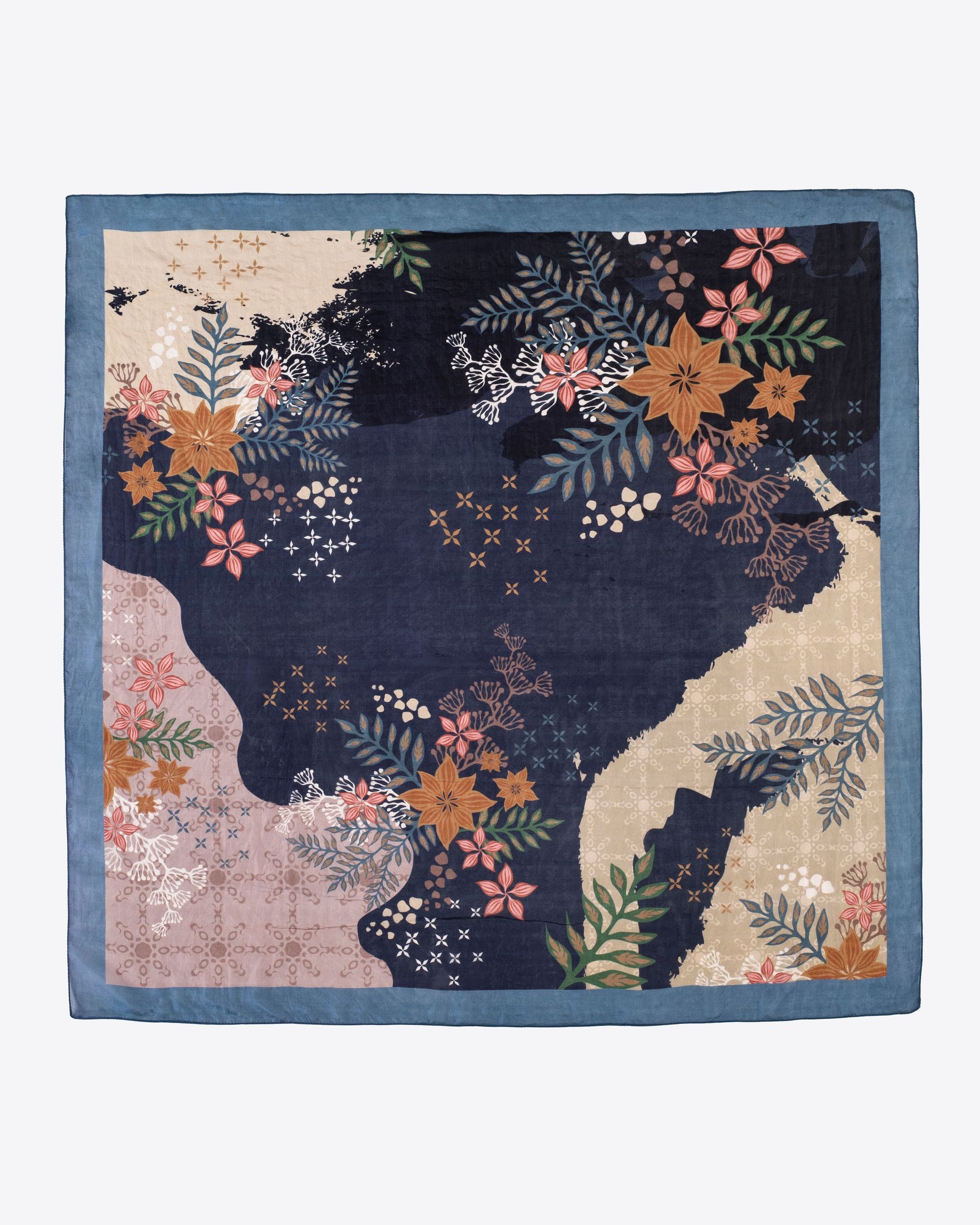 Talia Floral Pure Silk Square 100