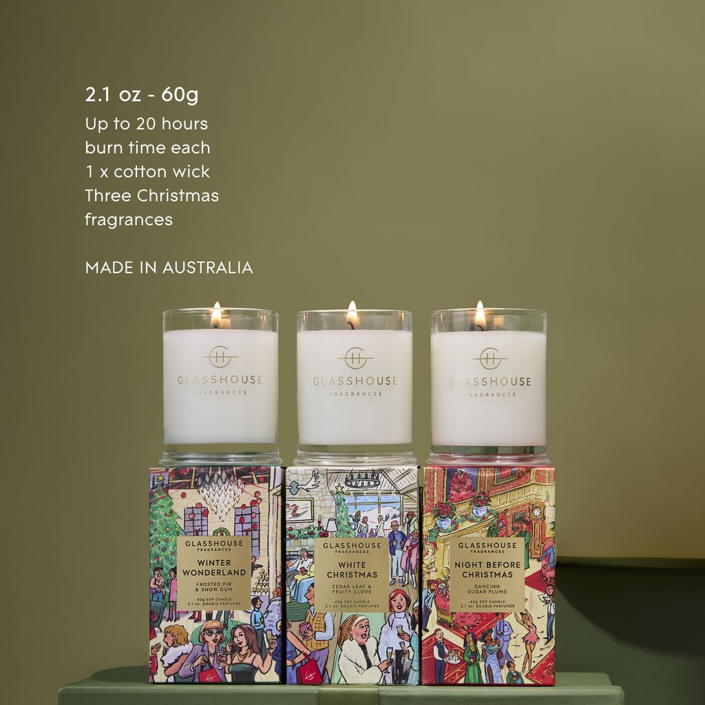 GLASSHOUSE Christmas Trio Candle Set