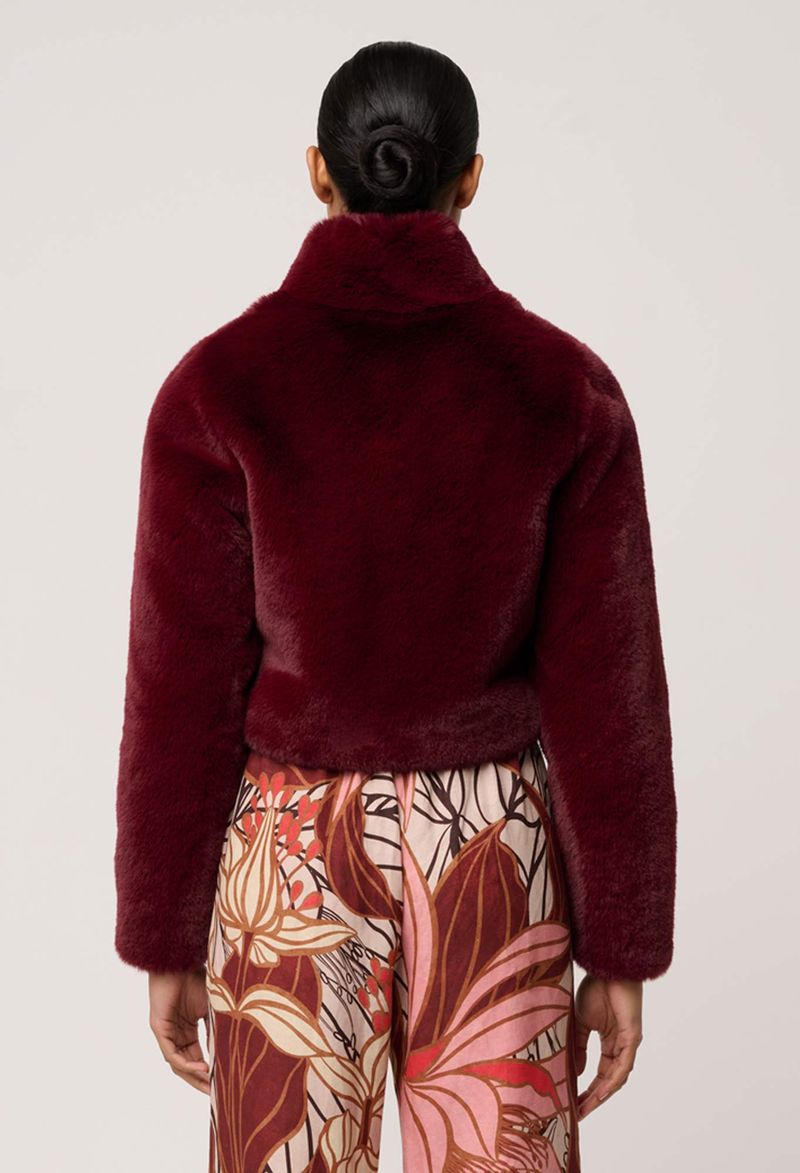 Once Was Dawn Faux Fur Cropped Jacket