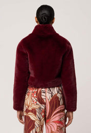 Once Was Dawn Faux Fur Cropped Jacket