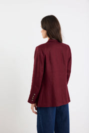 Voyant Burgundy Single Breasted Longline Blazer