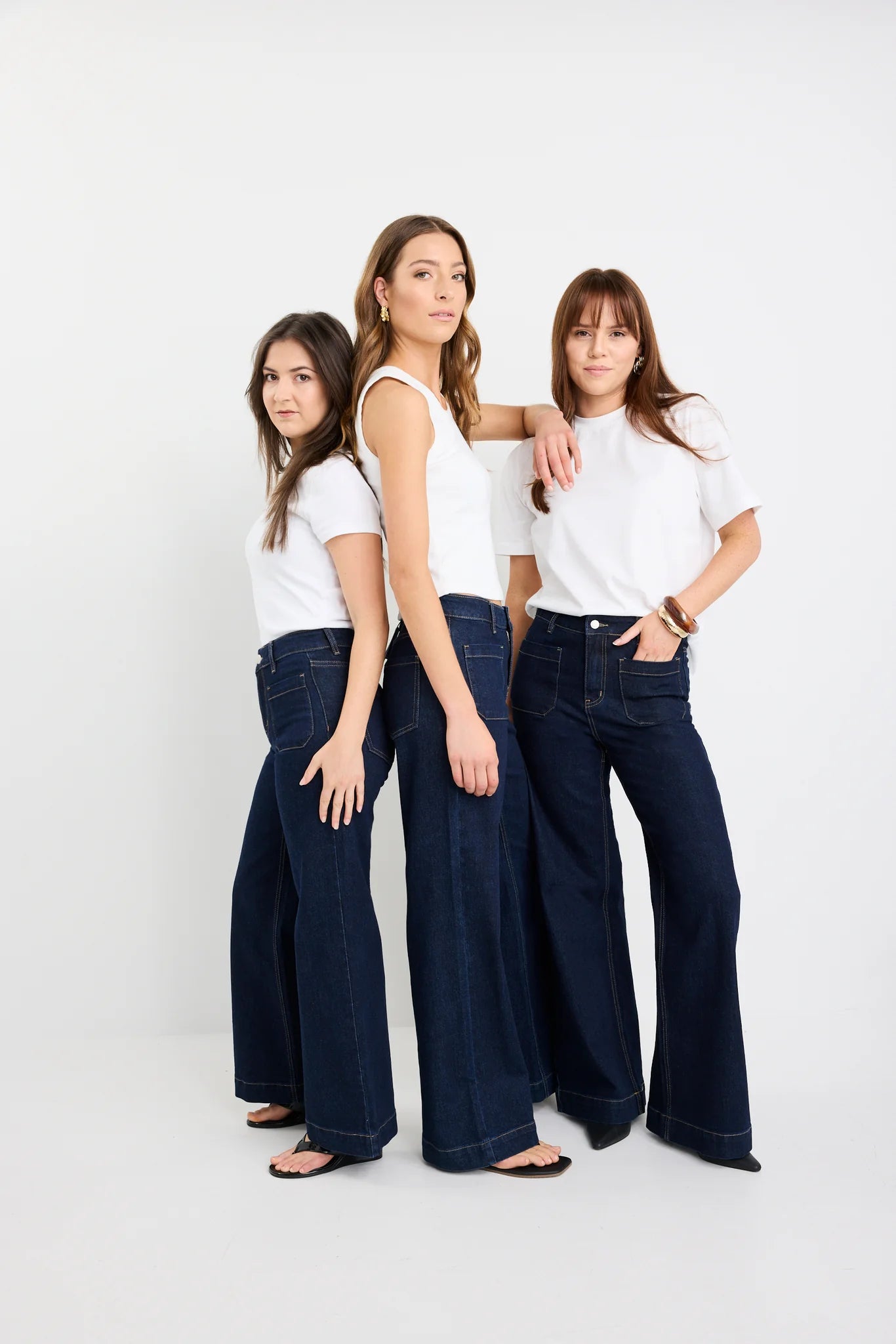 Zoey Indigo High Rise Wide Leg Pocket Jean