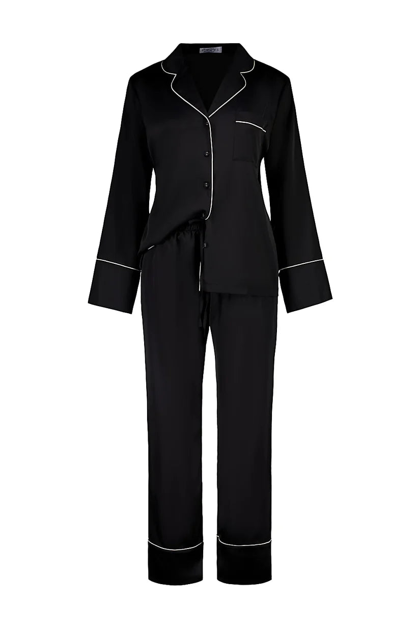 Gingerlilly Adele Black Satin Set