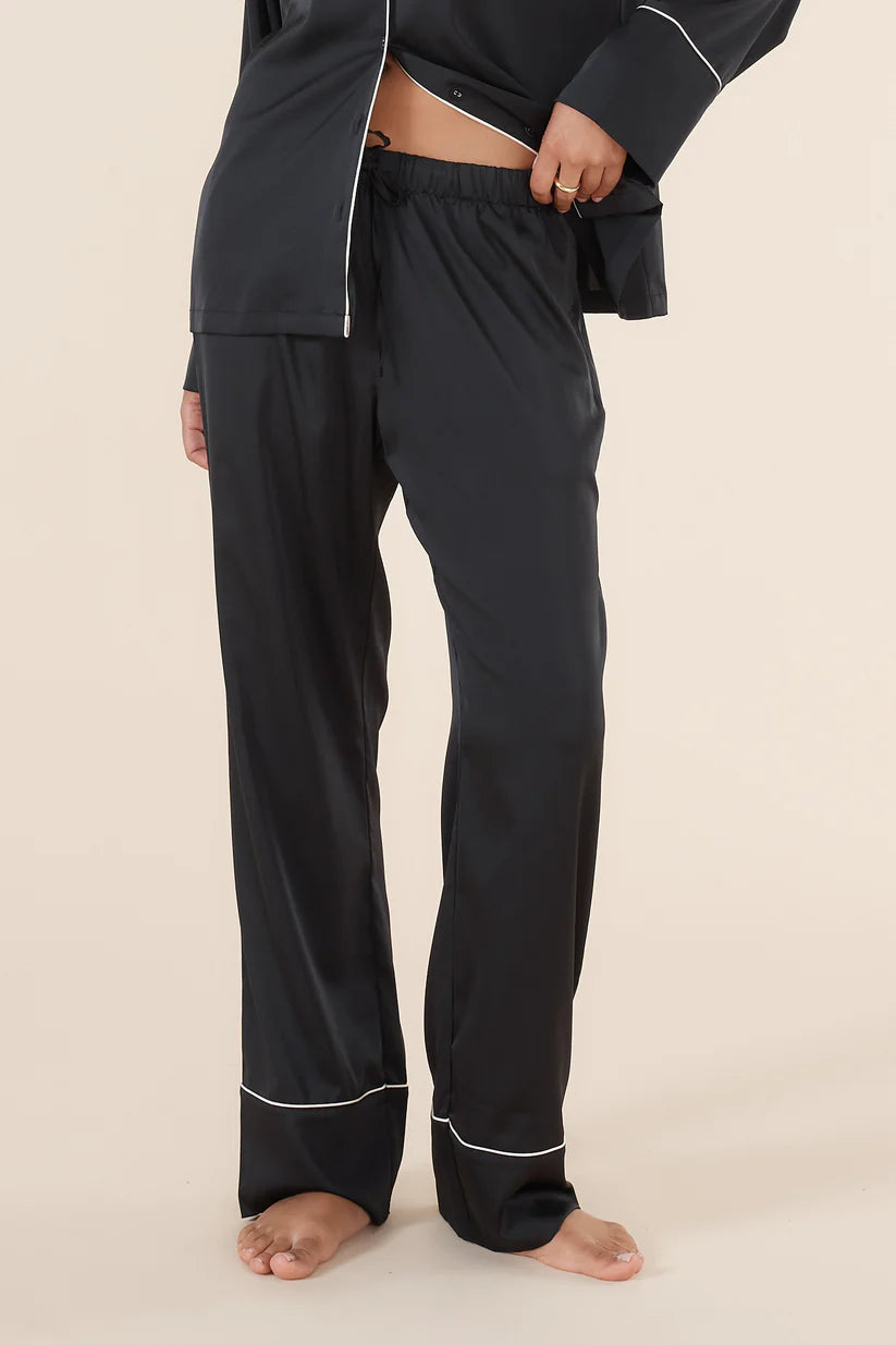 Gingerlilly Adele Black Satin Set