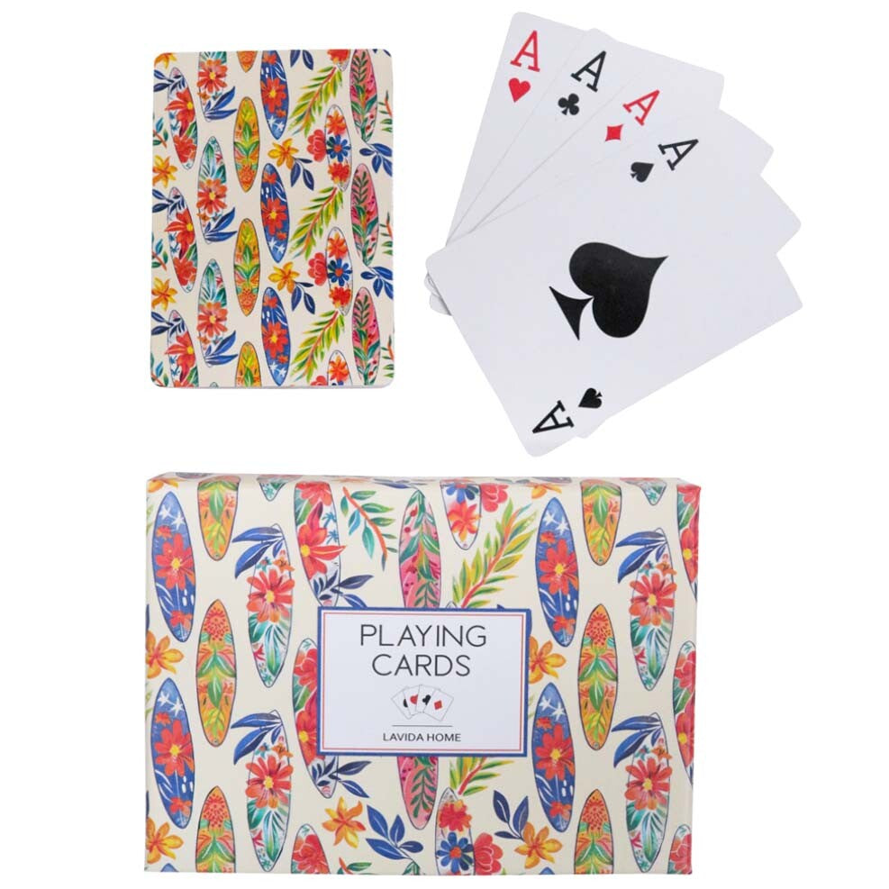 Playing cards surfboards