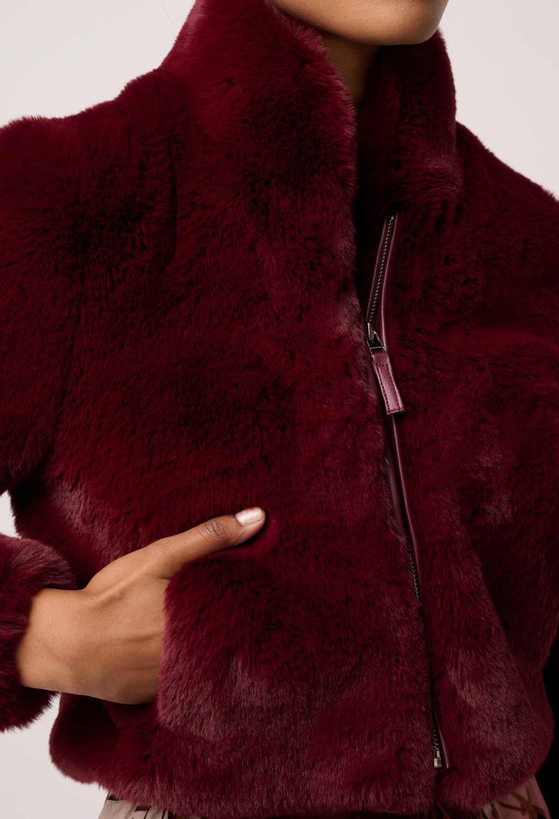 Once Was Dawn Faux Fur Cropped Jacket