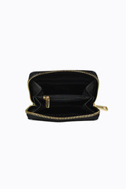 Benjie Small Ziparound Wallet - Black Croc Gold