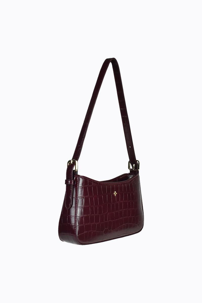 Lilu Shoulder Bag - Berry Croc Gold