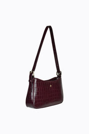 Lilu Shoulder Bag - Berry Croc Gold