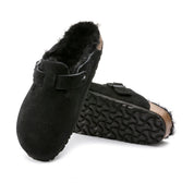 Birkenstock Boston Shearling Black Suede/Leather