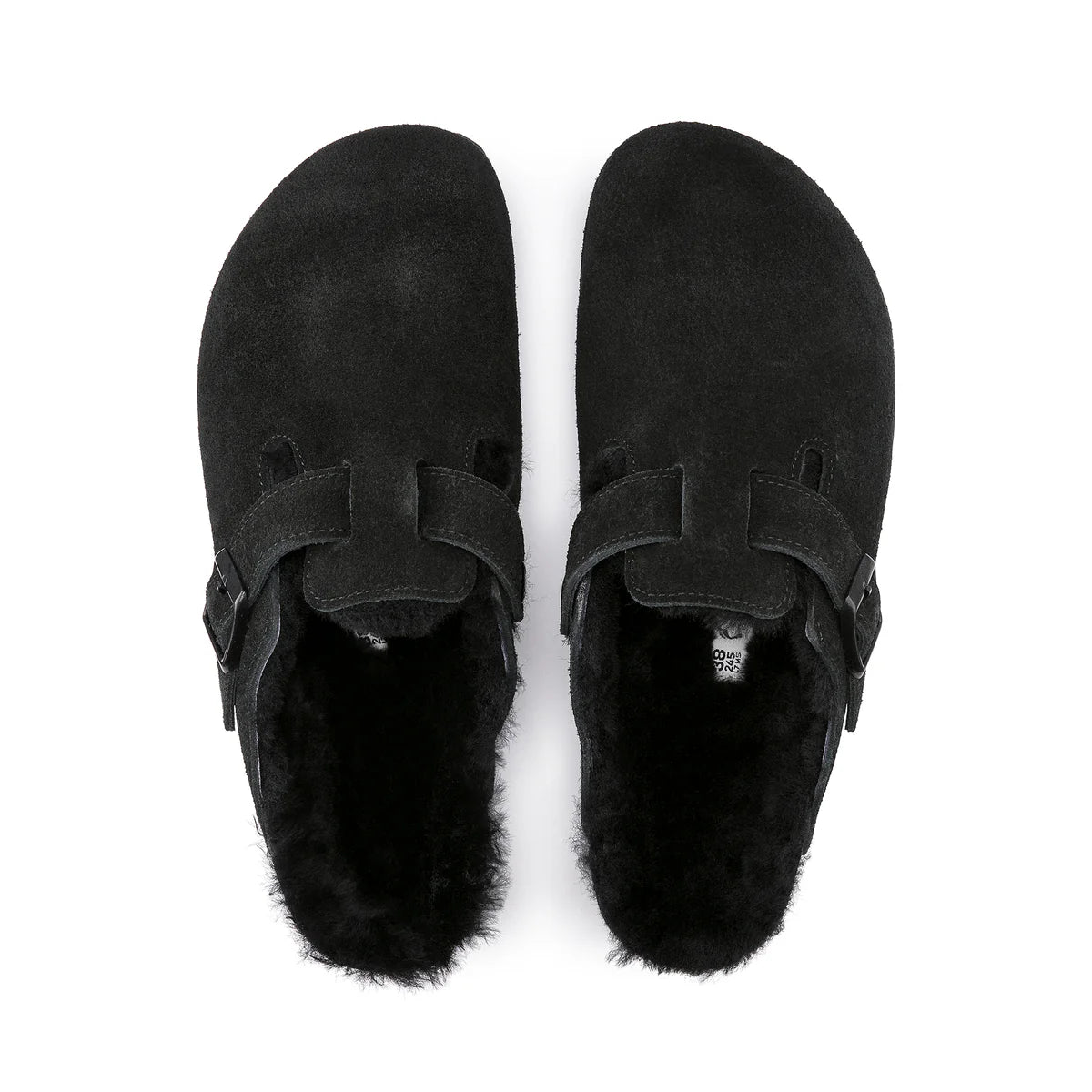 Birkenstock Boston Shearling Black Suede/Leather