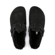 Birkenstock Boston Shearling Black Suede/Leather