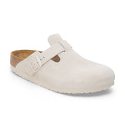 Birkenstock Boston Antique White Suede Soft Footbed