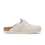 Birkenstock Boston Antique White Suede Soft Footbed