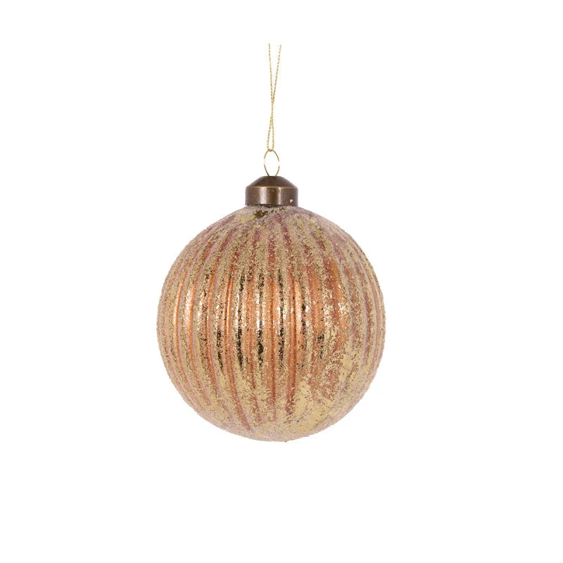 Antique Gold Ribbed Bauble