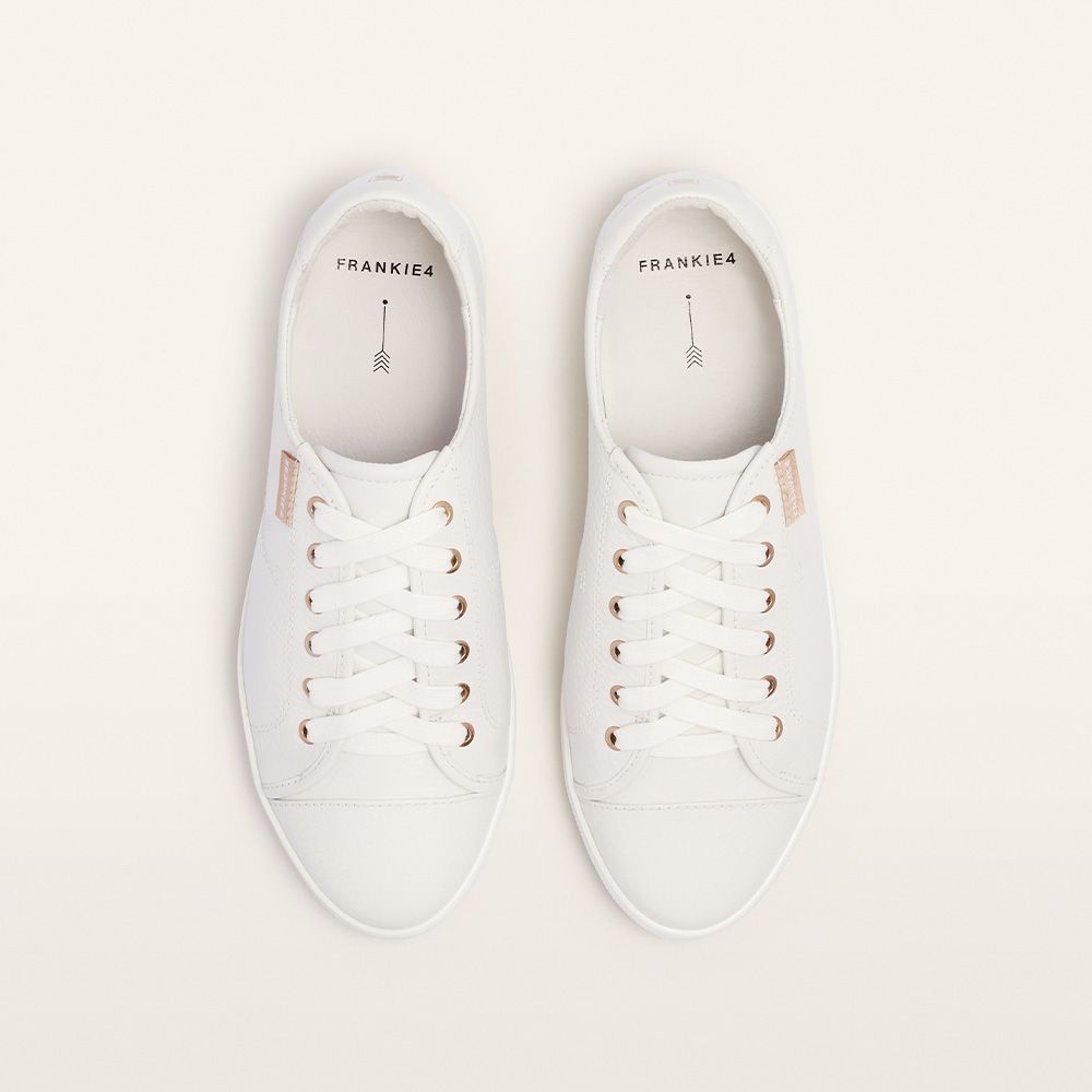 Frankie 4 White Pebbled Nat III Sneakers