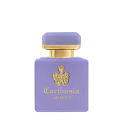 Carthusia Intenso di Mirto Eau de Parfum luxury fragrance bottle in purple with gold details