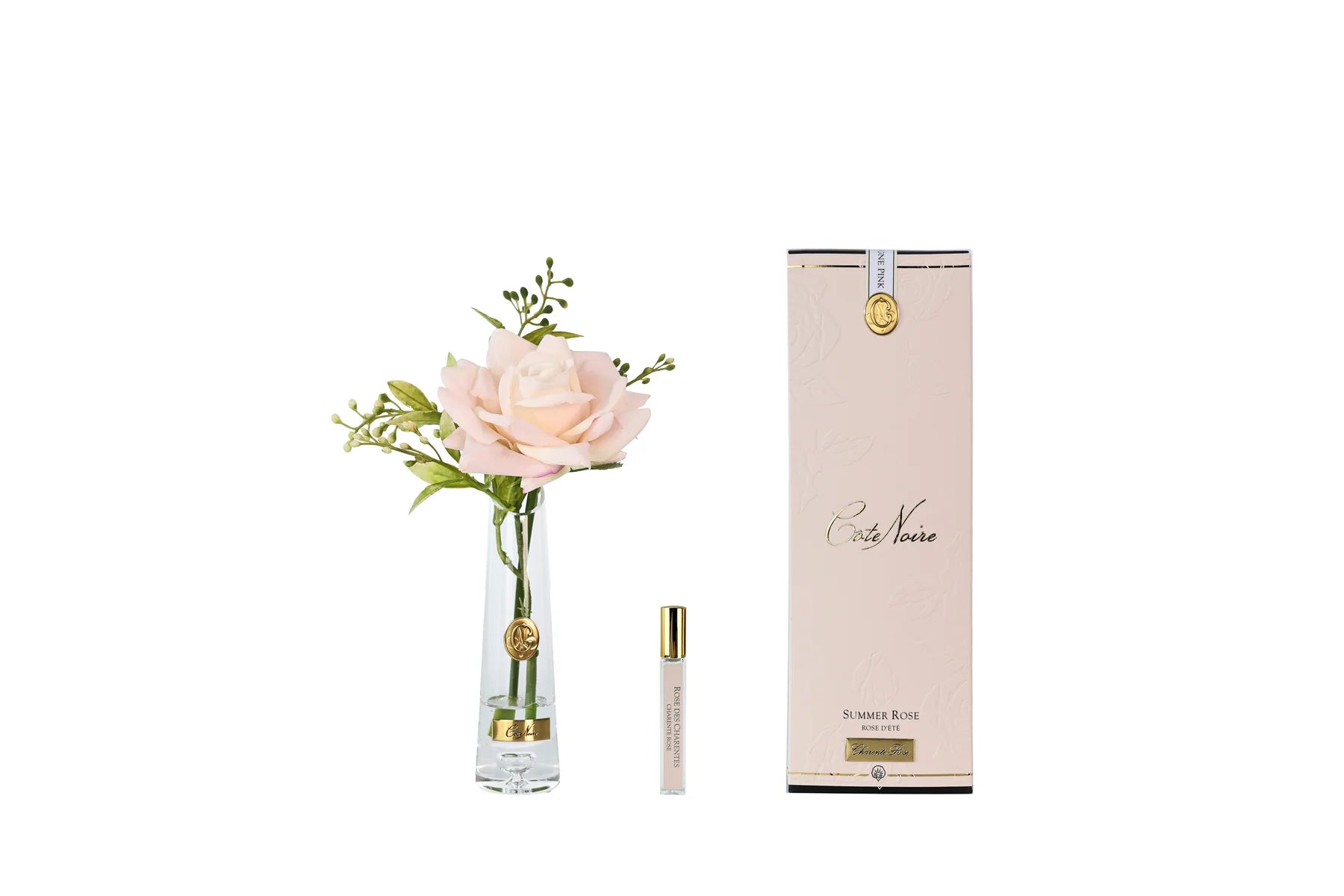Cote Noire Summer Rose Champagne Pink with gold badge