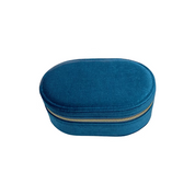 Cora Blue Oval Jewellery Box/Travel case