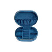 Cora Blue Oval Jewellery Box/Travel case