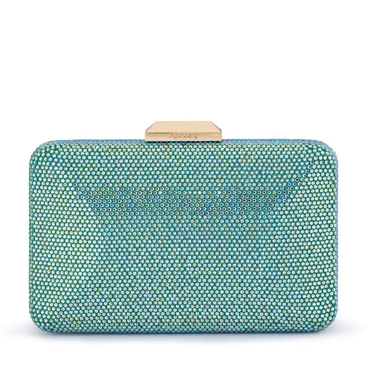 Edith Iridescent Clutch Green