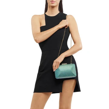 Edith Iridescent Clutch Green