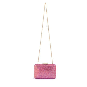 Edith Iridescent Clutch Pink