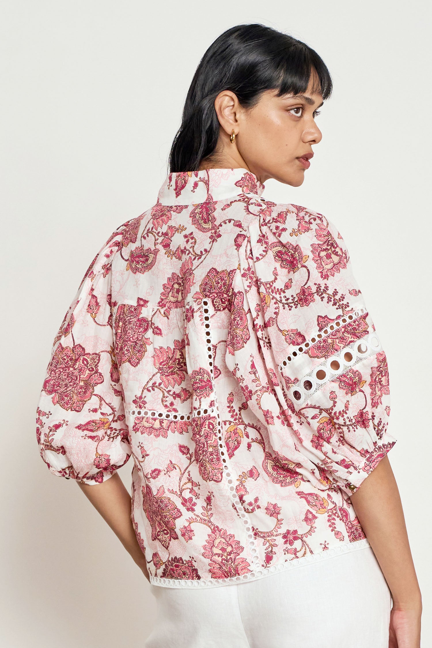 Ramie Blouse Rose Paisley