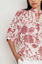 Ramie Blouse Rose Paisley