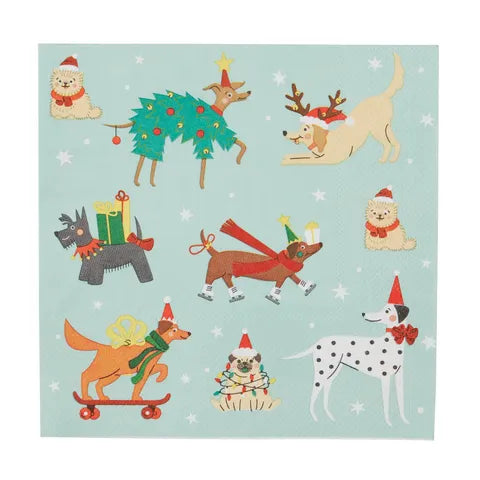 Holiday Dogs Christmas Napkins