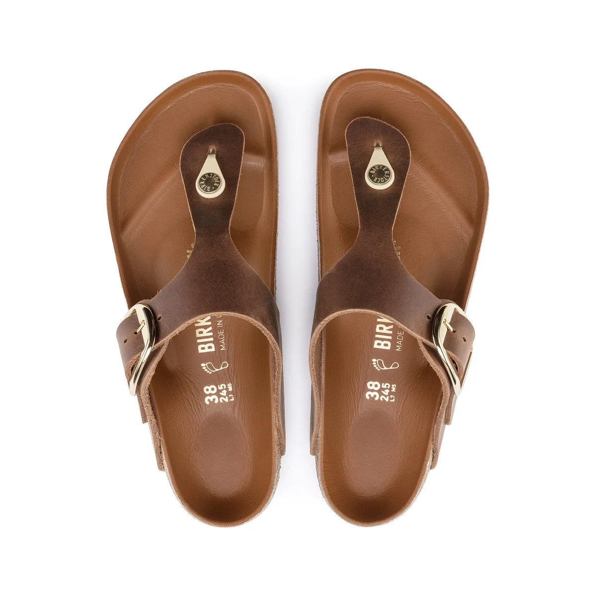 Birkenstock Gizeh Bug Buckle Cognac Leather Regular