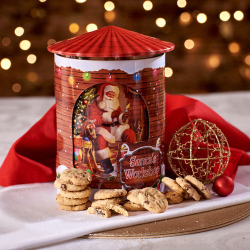 Grandma Wild's Santa Rotating Toy Shop Tin