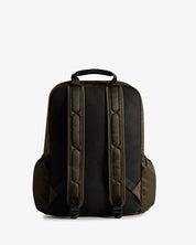 Back view of Hunter Nylon Large Backpack in Dark Olive with padded straps